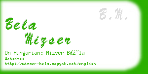 bela mizser business card